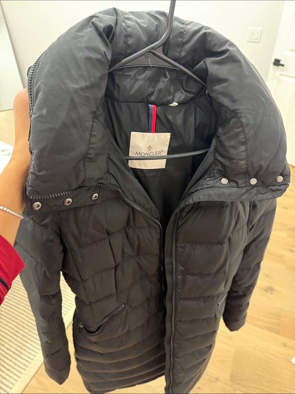 Moncler Black Long Quilted Puffer Coat
